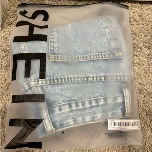 SHEIN Acid Wash Light Blue Denim Shorts